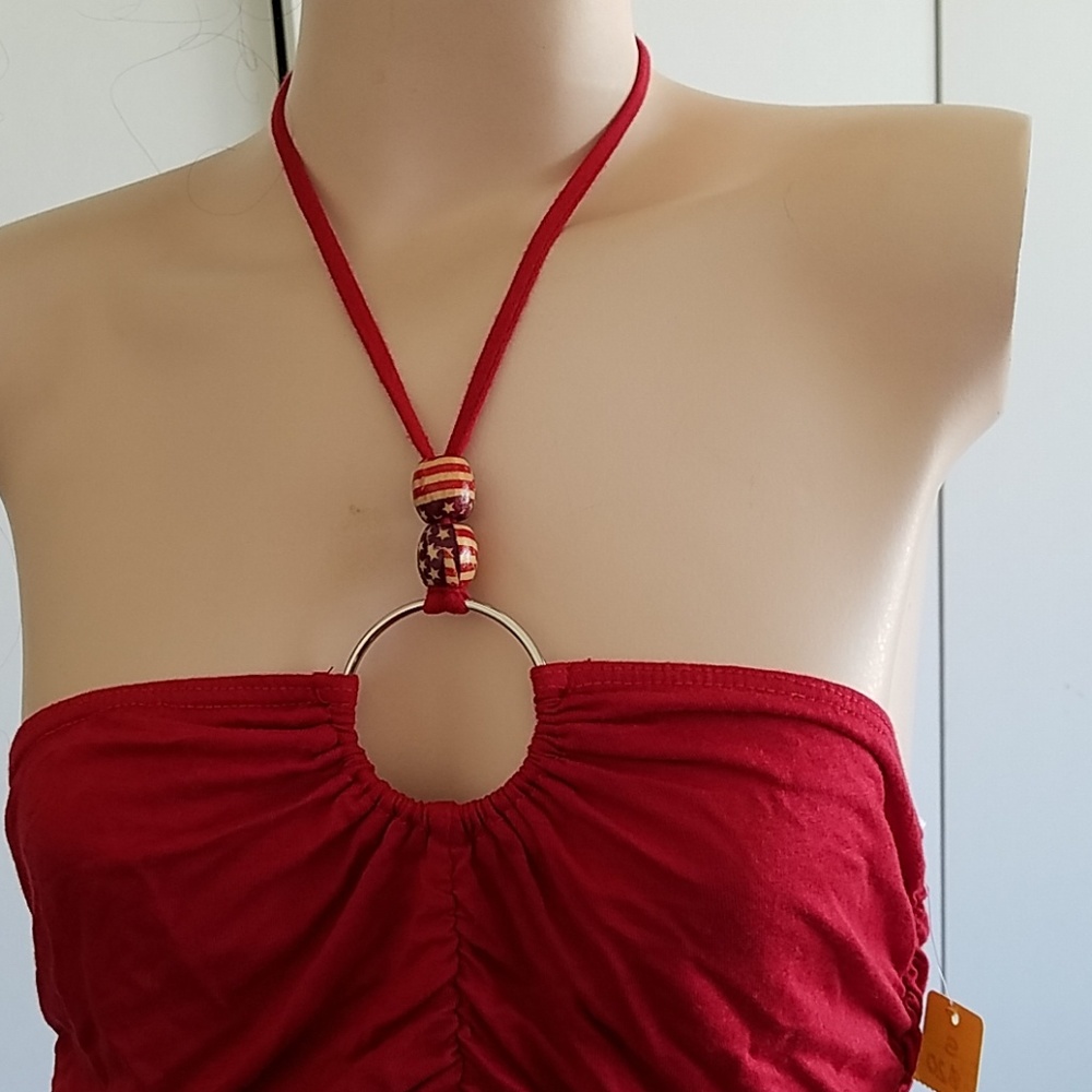 Red Halter bodycon dress\tunic  S M L - Picture 2 of 5